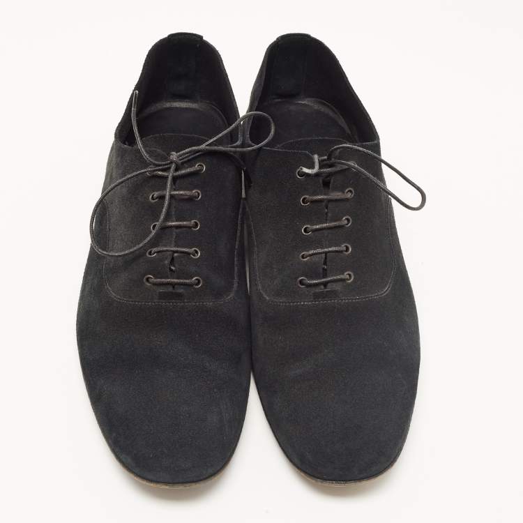 Pre Owned Dior Black Suede Lace Up Oxfords Size 41