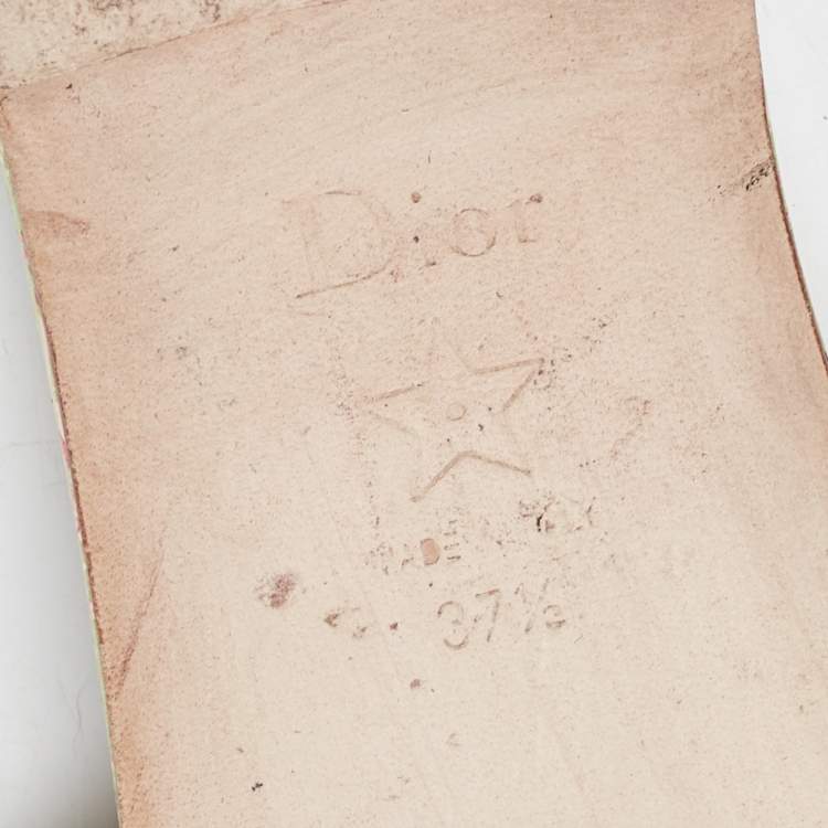 Pre Owned Dior Multicolor Canvas Dway Flat Slides Size 37.5