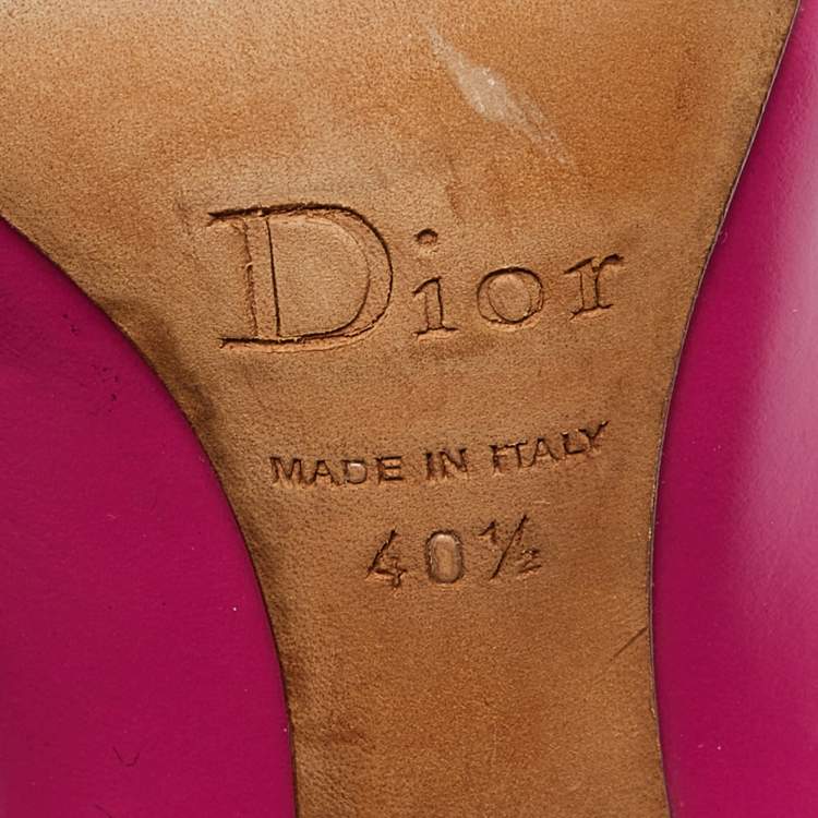 Pre Owned Dior Pink Leather Cherie Pointed Toe Pumps Size 40.5
