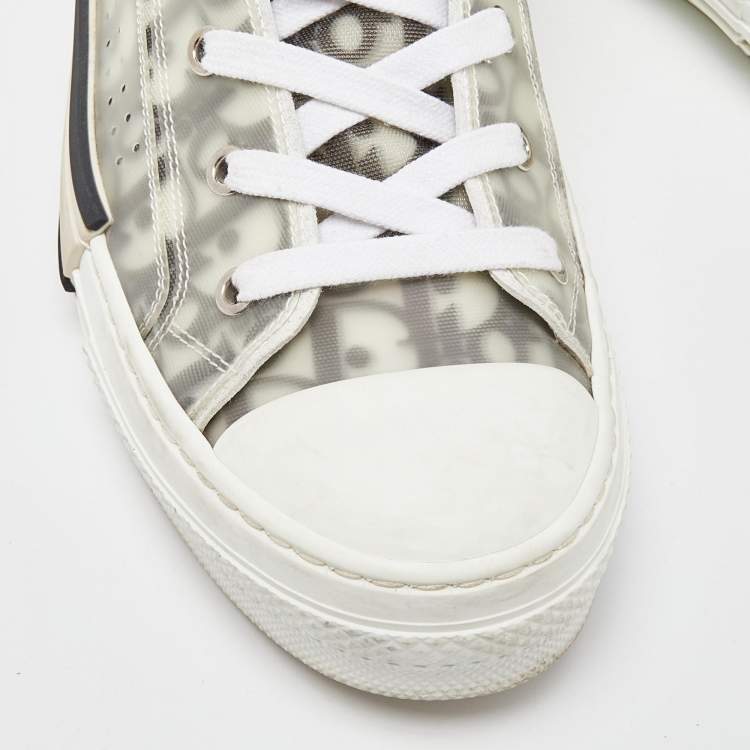 Pre Owned Dior Black/White Oblique Mesh B23 High Top Sneakers Size 41.5