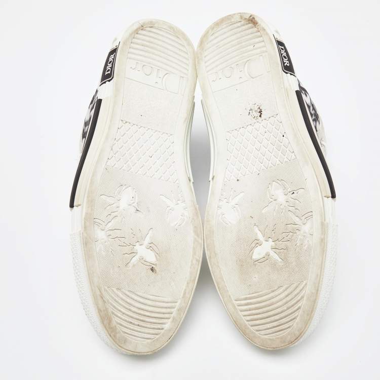 Pre Owned Dior Black/White Oblique Mesh B23 High Top Sneakers Size 41.5