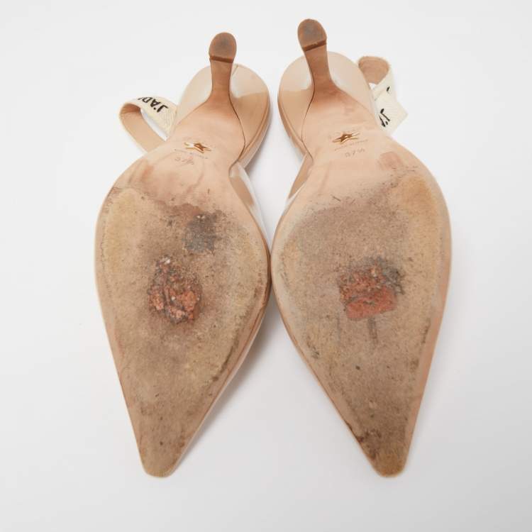 Pre Owned Dior Beige Patent J'adior  Slingback Pumps Size 37.5