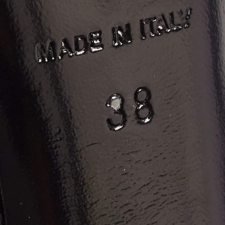 Pre Owned Dior Black Leather Cannage Quilted Peep Toe Bow Pumps Size 38