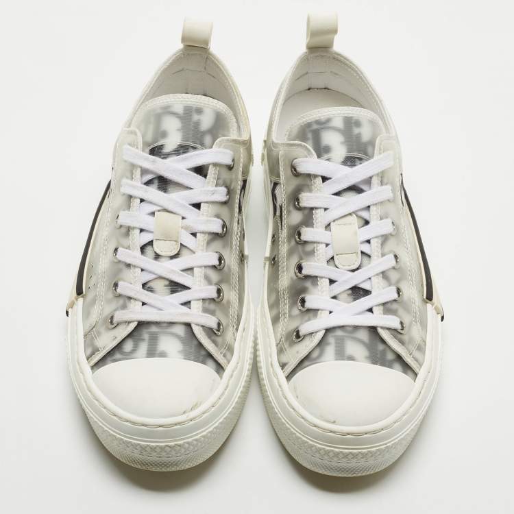 Pre Owned Dior Two Tone Oblique Mesh B23 Sneakers Size 37