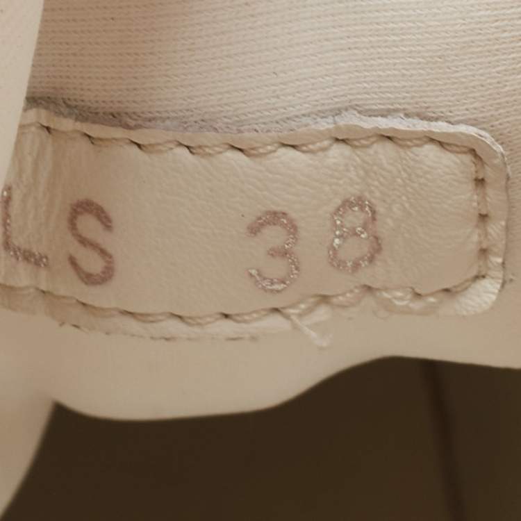 Pre Owned Dior White Leather and Fabric D-Connect Sneakers Size 38