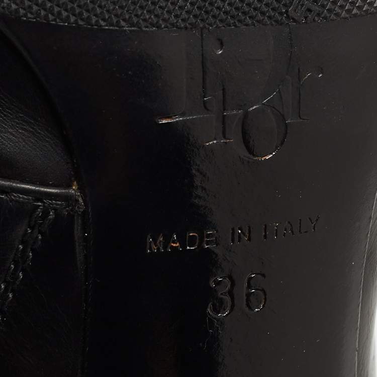 Pre Owned Dior Black Leather Pointed Toe Ankle Boots Size 36