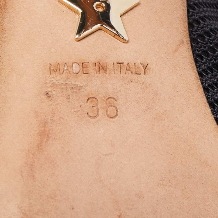 Pre Owned Dior Black Mesh J'Adior Slingback Pumps Size 36