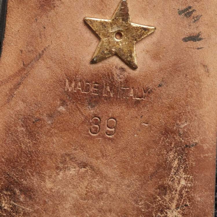 Pre Owned Dior Black Canvas Jadior  Slingback Flat Sandals Size 39