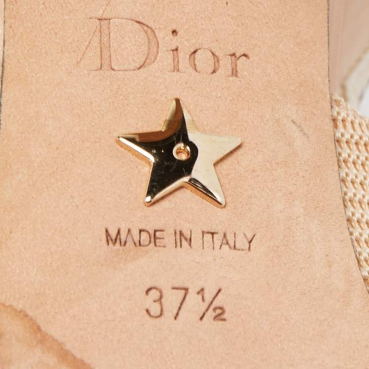Pre Owned Dior Beige Canvas J'adior Slingback Pumps Size 37.5