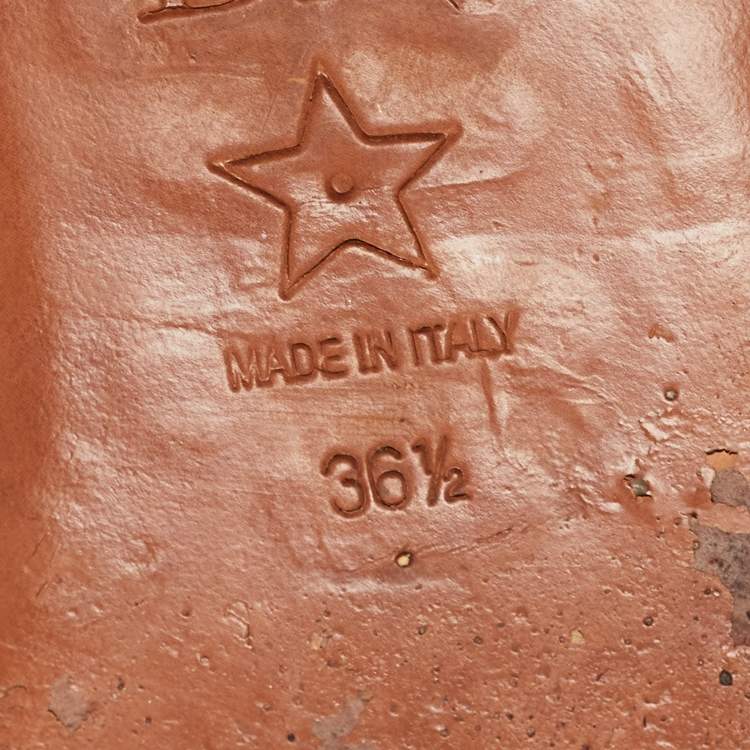 Pre Owned Dior Navy Blue/White Canvas Dway Flat Slides Size 36.5