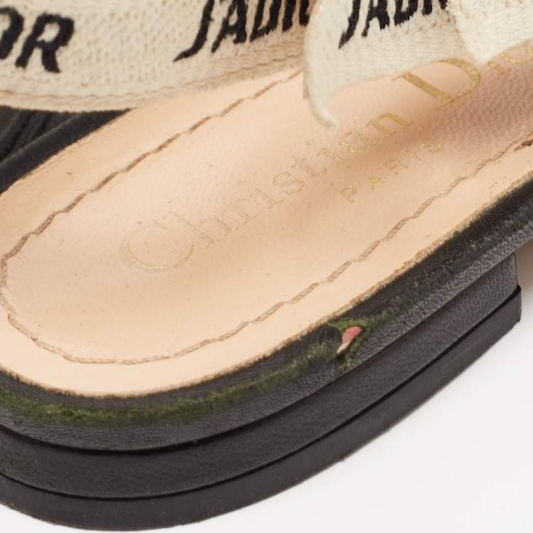 Pre Owned Dior Black Technical Fabric J'adior Slingback Flats Size 36.5