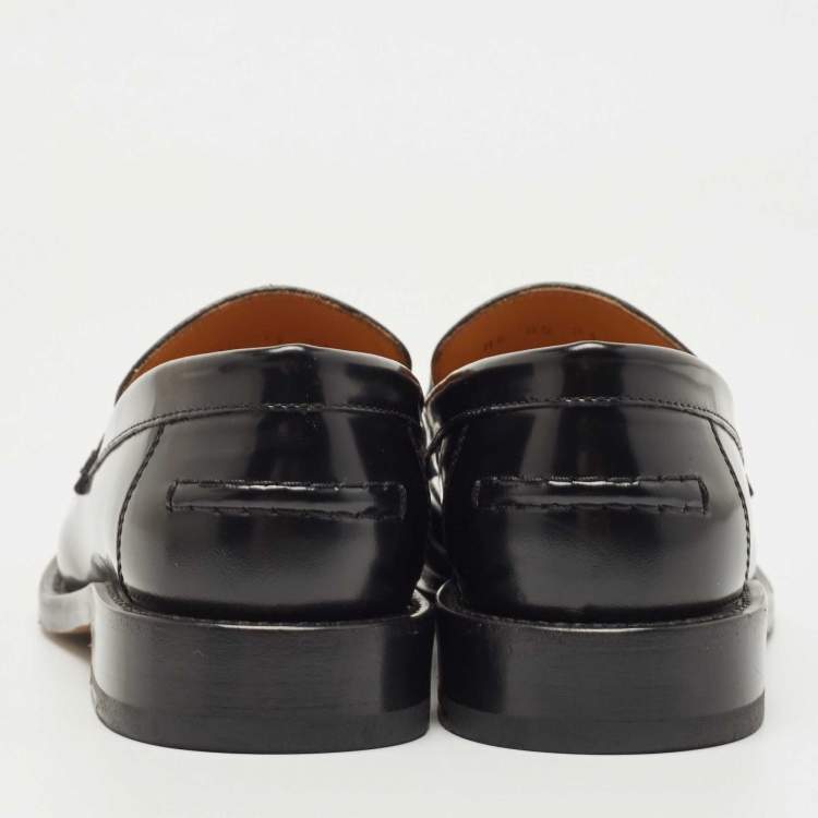 Pre Owned Dior Black Patent Leather Code Loafers Size 37