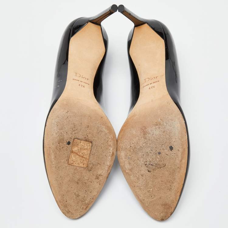 مملوكة مسبقًا Dior Black Patent Leather Pumps Size 41.5