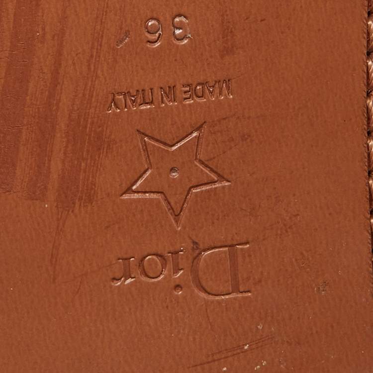 Pre Owned Dior White Leather J'adior Strappy Flat Sandals Size 36