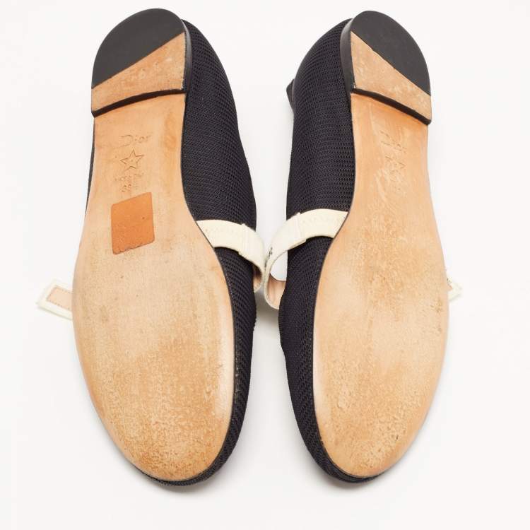 Pre Owned Dior Black Canvas Miss jadior Ballet Flats Size 38.5