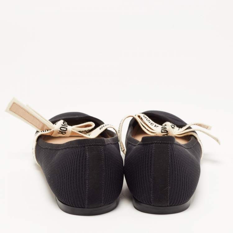 Pre Owned Dior Black Canvas Miss jadior Ballet Flats Size 38.5