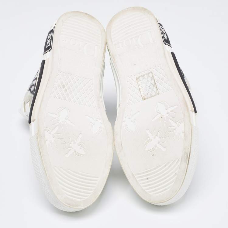 Pre Owned Dior Two Tone Oblique Mesh and Rubber B23 High Top Sneakers Size 35.5