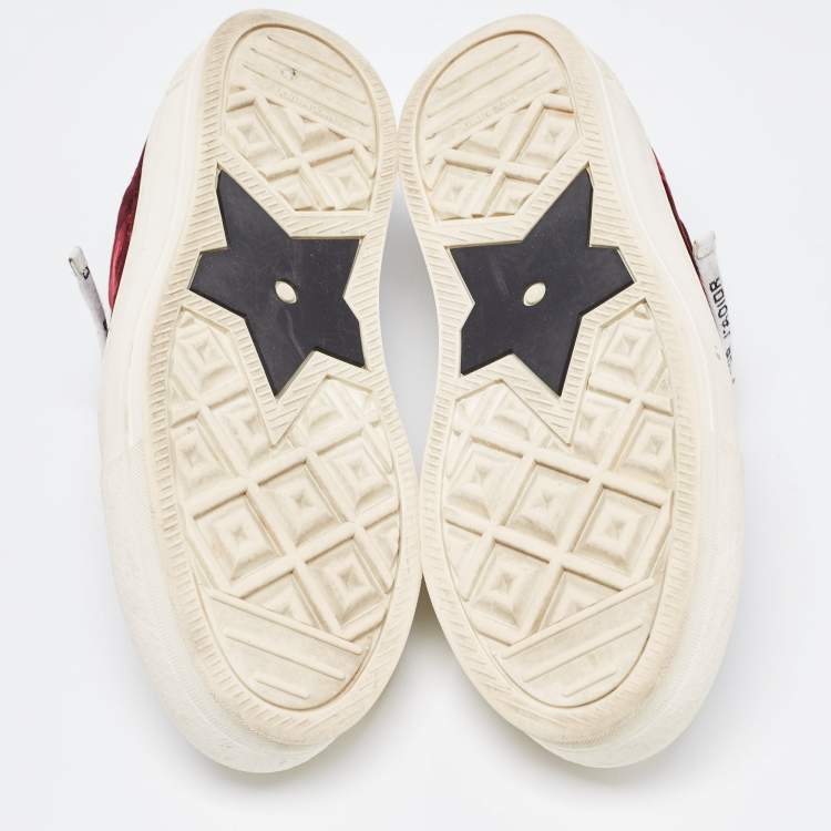Pre Owned Dior Burgundy/White Velvet and Rubber Walk'n'Dior Sneakers Size 36.5