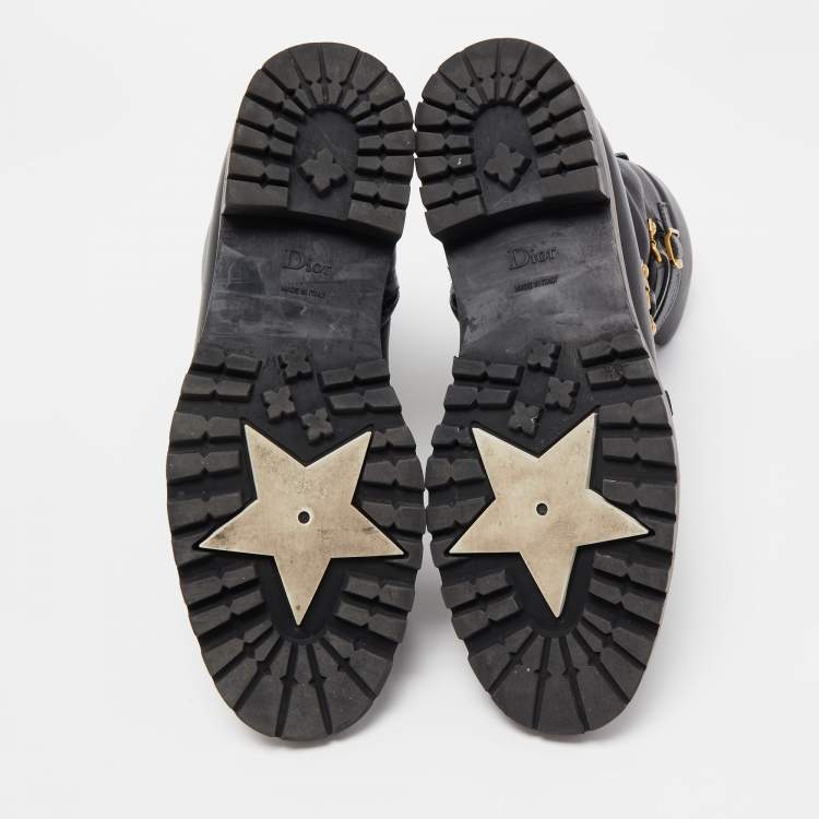 Pre Owned Dior Black Leather Wildior Ankle Boots Size 39