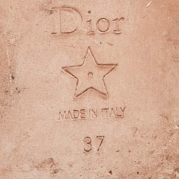 Pre Owned Dior Tricolor Embroidered Canvas Dway Flat Slides Size 37