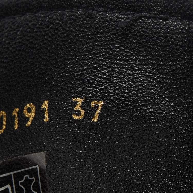 Pre Owned Dior Black Leather CD Logo Ankle Boots Size 37
