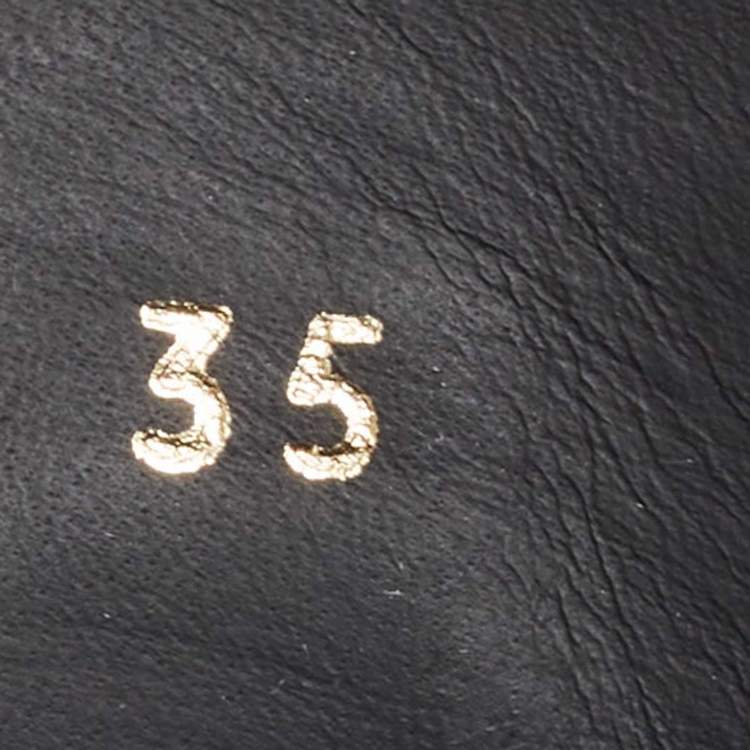 Pre Owned Dior Black Leather and Canvas D-major Ankle Boots Size 35