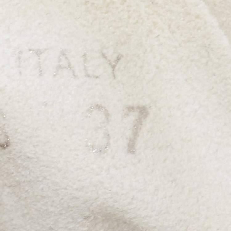 Pre Owned Dior White/Black PVC And Oblique Mesh B23 High-Top Sneakers Size 37