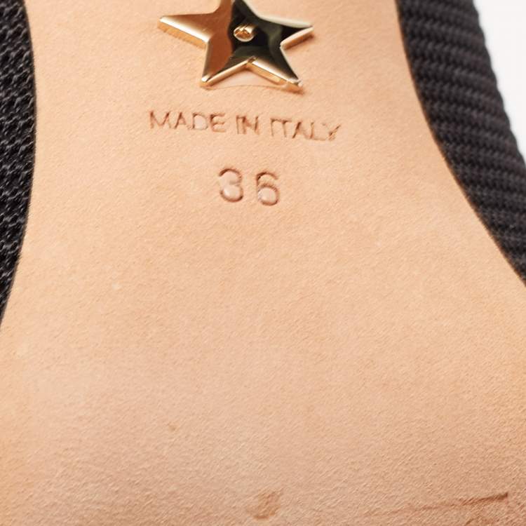 Pre Owned Dior Black Technical Fabric and Leather J'adior Pointed Toe Pumps Size 36