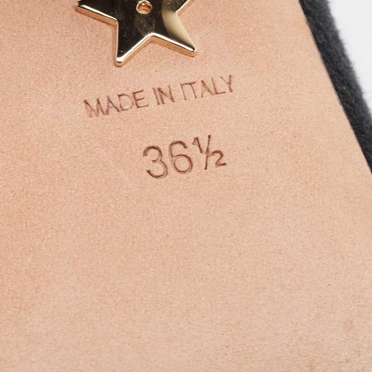 Pre Owned Dior Black Canvas Dway Mules Size 36.5