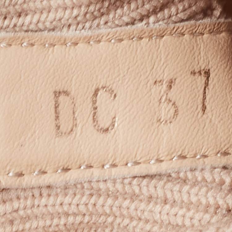 Pre Owned Dior Pink Knit Fabric Walk'n'Dior High Top Sneakers Size 37