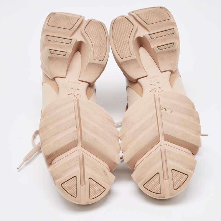 Pre Owned Dior Beige Neoprene and PVC  D-Connect Sneakers Size 38