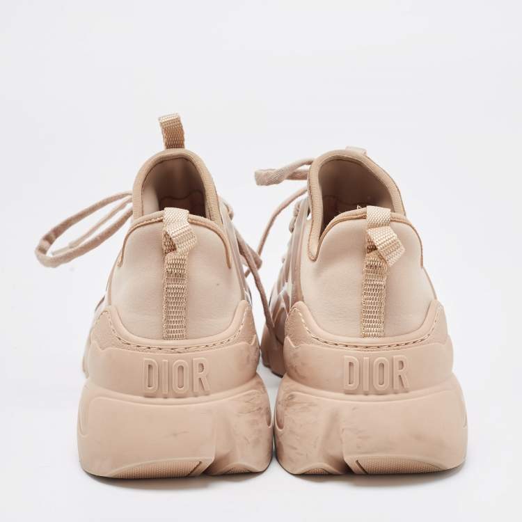 Pre Owned Dior Beige Neoprene and PVC  D-Connect Sneakers Size 38