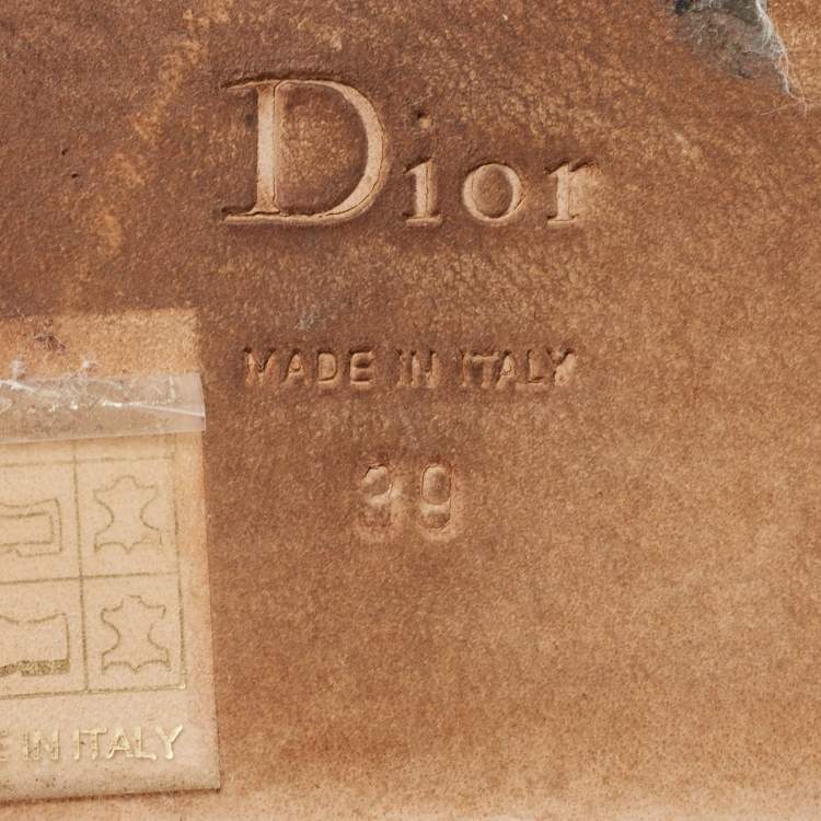 Pre Owned Dior Pink Patent Leather CD Thong Flats Size 39