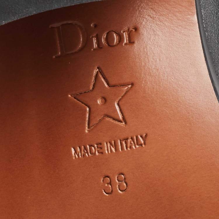 Pre Owned Dior Black/Burgundy Leather Dior L.A Ankle Boots Size 38