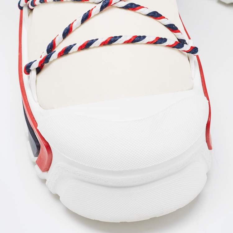 Pre Owned Dior Multicolor Nylon and Leather DiorAlps Ankle Boots Size 39-40