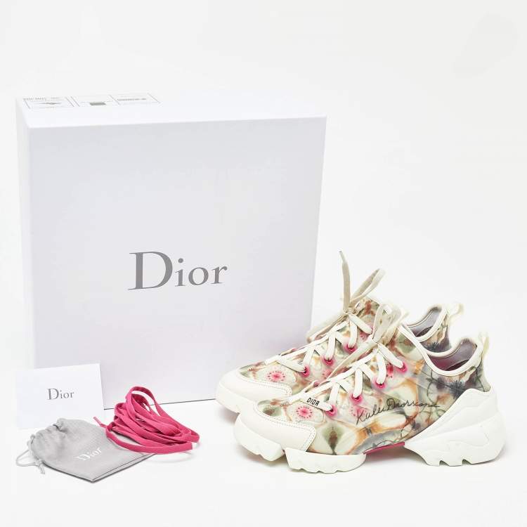 Pre Owned Dior Multicolor Printed Neoprene and Leather D-Connect Kaleidoscopic Sneakers Size 38