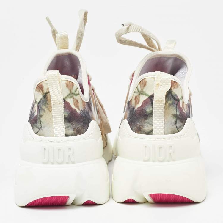 Pre Owned Dior Multicolor Printed Neoprene and Leather D-Connect Kaleidoscopic Sneakers Size 38