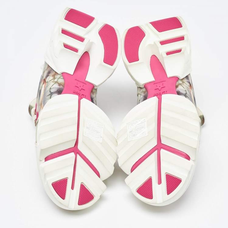 Pre Owned Dior Multicolor Printed Neoprene and Leather D-Connect Kaleidoscopic Sneakers Size 38