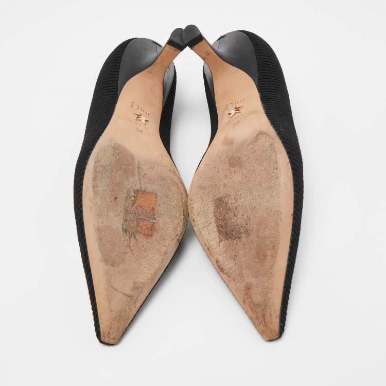 Pre Owned Dior Black/White Canvas J'Adior Pumps Size 38