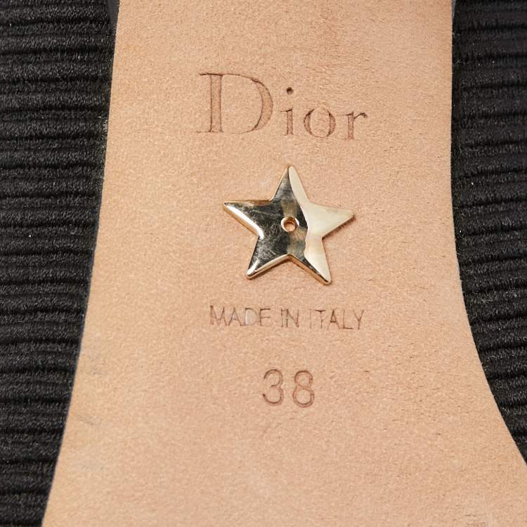 Pre Owned Dior Black/White Canvas J'Adior Pumps Size 38