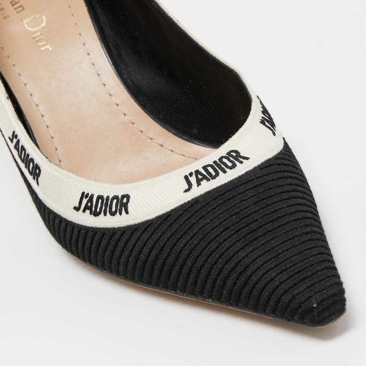 Pre Owned Dior Black/White Canvas J'Adior Pumps Size 38