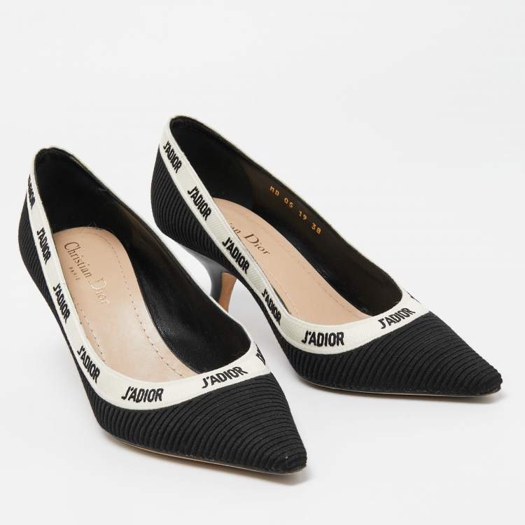 Pre Owned Dior Black/White Canvas J'Adior Pumps Size 38