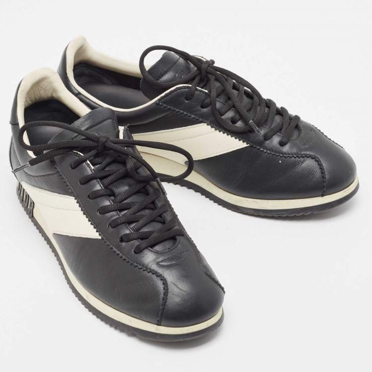 Pre Owned Dior Black/White Leather Diorun Sneakers Size 38
