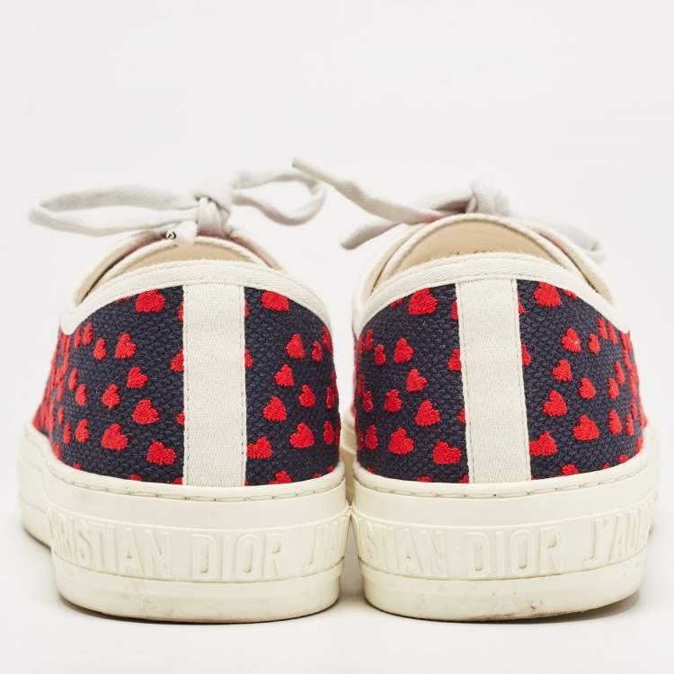 Pre Owned Dior Black/Red Canvas Walk N Dior Pop Heart Sneakers Size 39