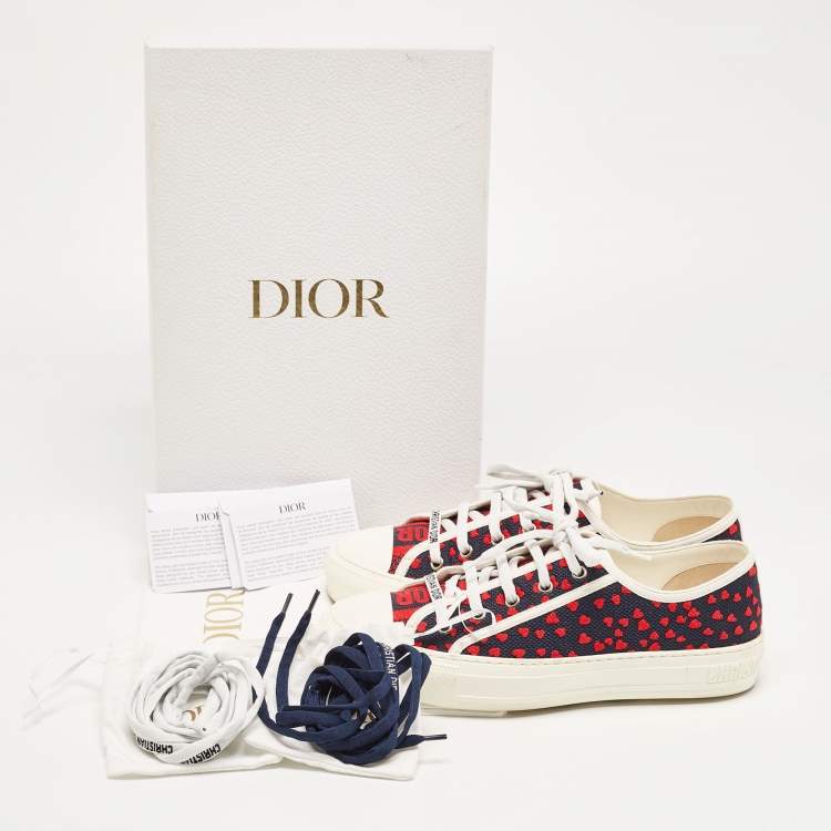 Pre Owned Dior Black/Red Canvas Walk N Dior Pop Heart Sneakers Size 39