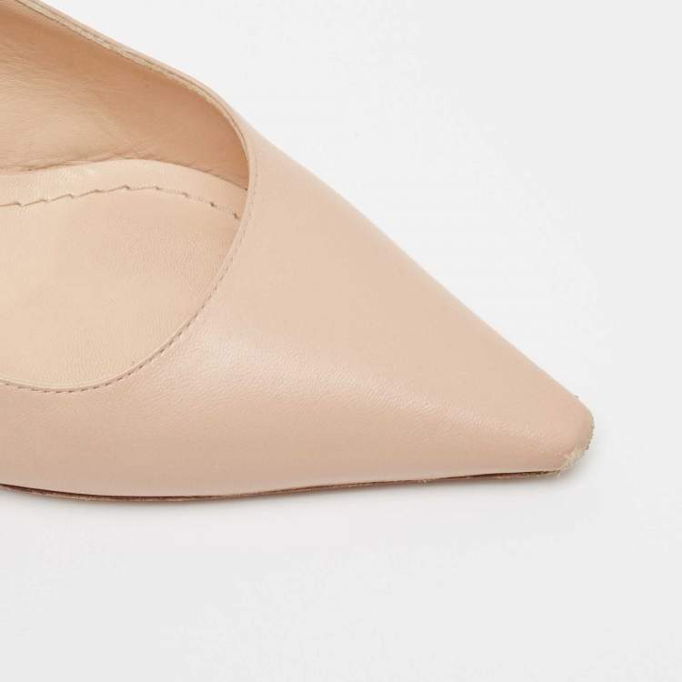 مملوكة مسبقًا Dior Beige Leather J'Adior Slingback Pumps Size 37