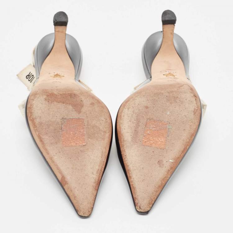 Pre Owned Dior Black Patent J'Adior Slingback Pumps Size 36.5