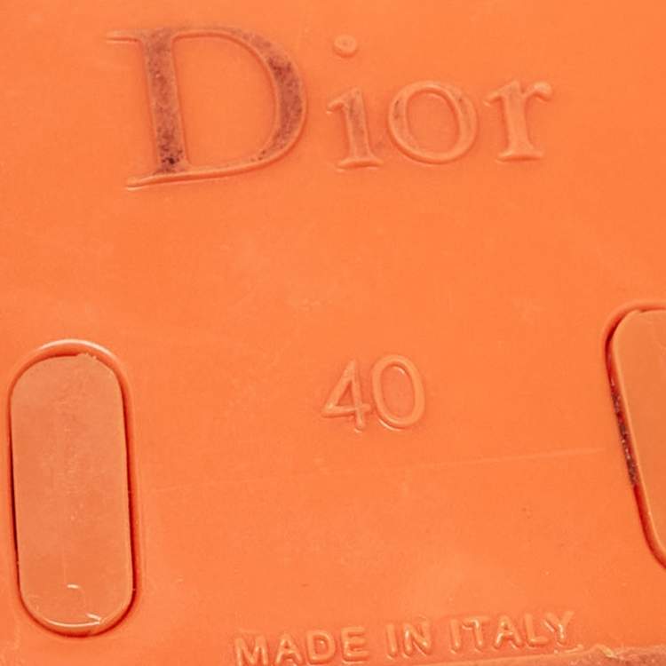 Pre Owned Dior Orange Jelly Thong Flat Sandals Size 40