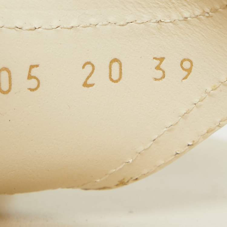 Pre Owned Christian Dior Off White Leather 30 Montaigne Thong Flats Size 39