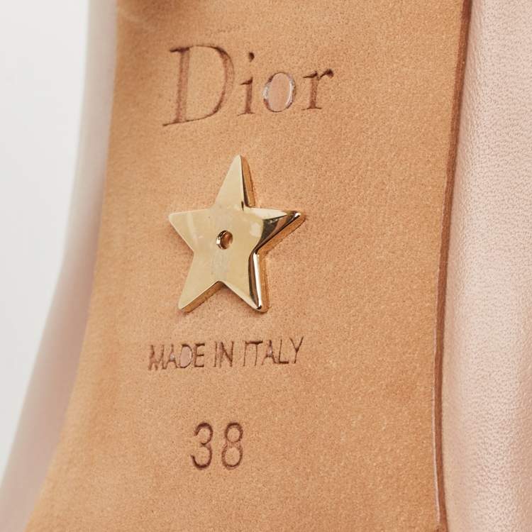 Pre Owned Dior Beige Leather Pointed Toe D moi Pumps Size 38